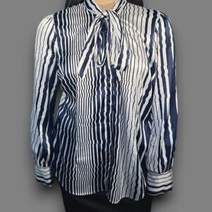 HAWES & CURTIS FITTED Tie Top Women's US 14 UK 18 Button-Up Shirt Blouse